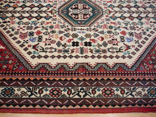 Abadeh rug hand knotted wool 5.1 x 3.3 ft / 155 x 100 cm