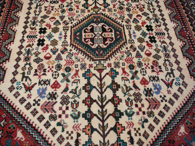 Abadeh rug hand knotted wool 5.1 x 3.3 ft / 155 x 100 cm