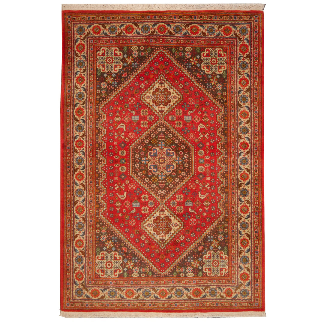 Abadeh rug hand knotted wool 4.8 x 3.2 ft / 147 x 98 cm