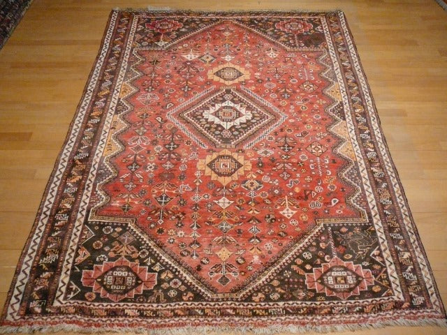 Gashgai rug 7.2 x 5.1 ft - 220 x 155 cm vintage Qashqai