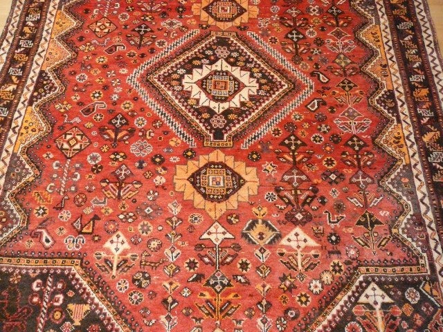 Gashgai rug 7.2 x 5.1 ft - 220 x 155 cm vintage Qashqai