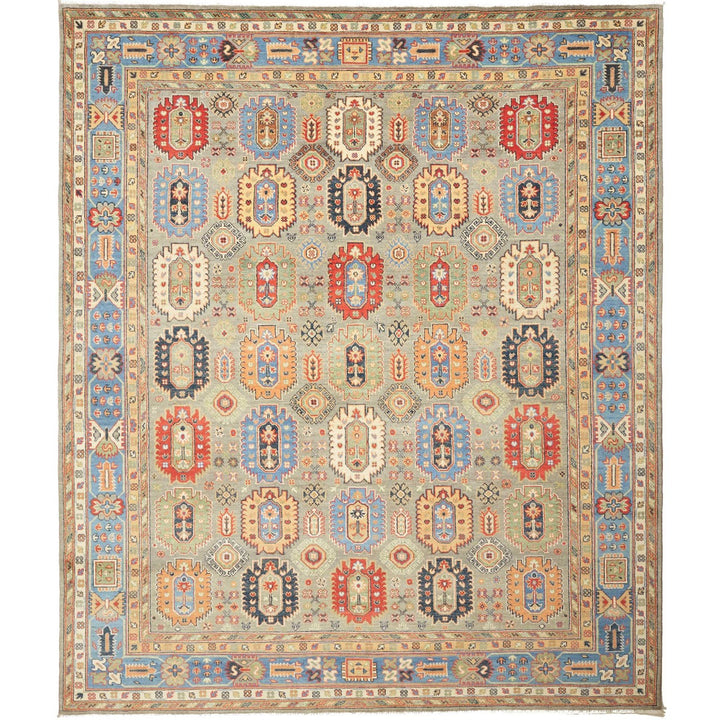 Kazak Rug 8x10 ft Hand-Knotted Carpet from Afghanistan 12470056 for living room or dining room.
Afghan Kazak Teppich 250 x 300 cm für Esszimmer oder Wohnzimmer. Tapis afghan Kazak 250 x 300 cm pour salle à manger ou salon.