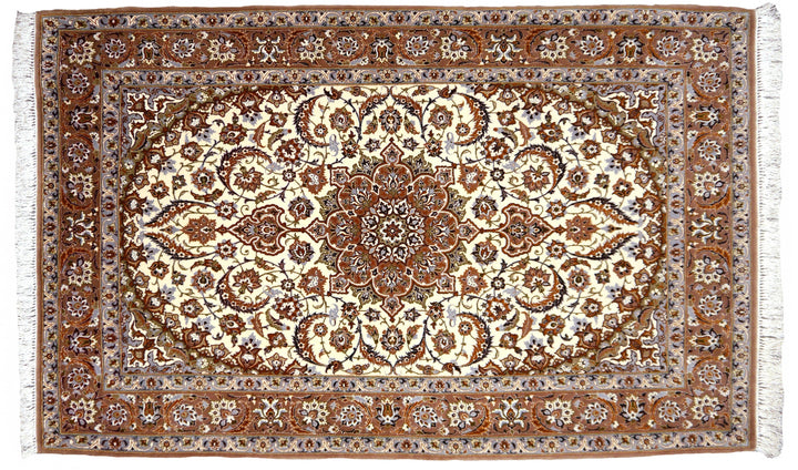 Discover the exquisite Isfahan Persian rug that exudes the highest Luxury through its masterful craftsmanship and noble materials.  Living or dining room, bedroom. 14427