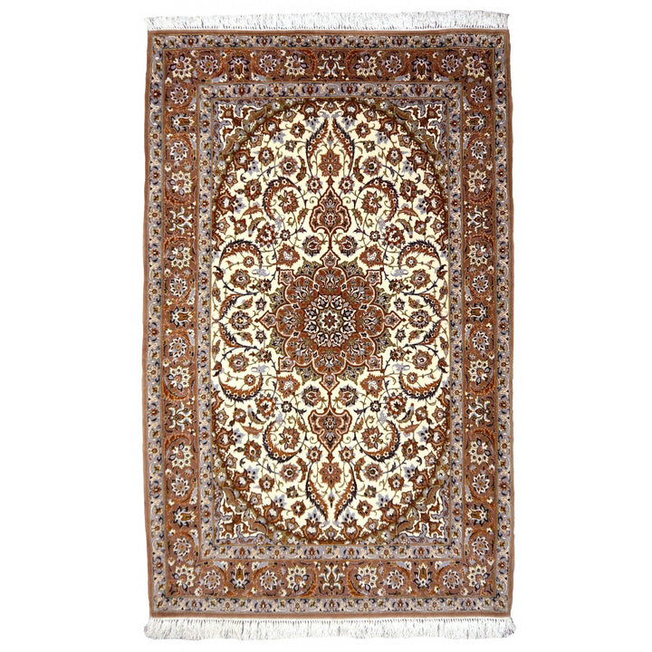 Discover the exquisite Isfahan Persian rug that exudes the highest Luxury through its masterful craftsmanship and noble materials.  Living or dining room, bedroom. 14427