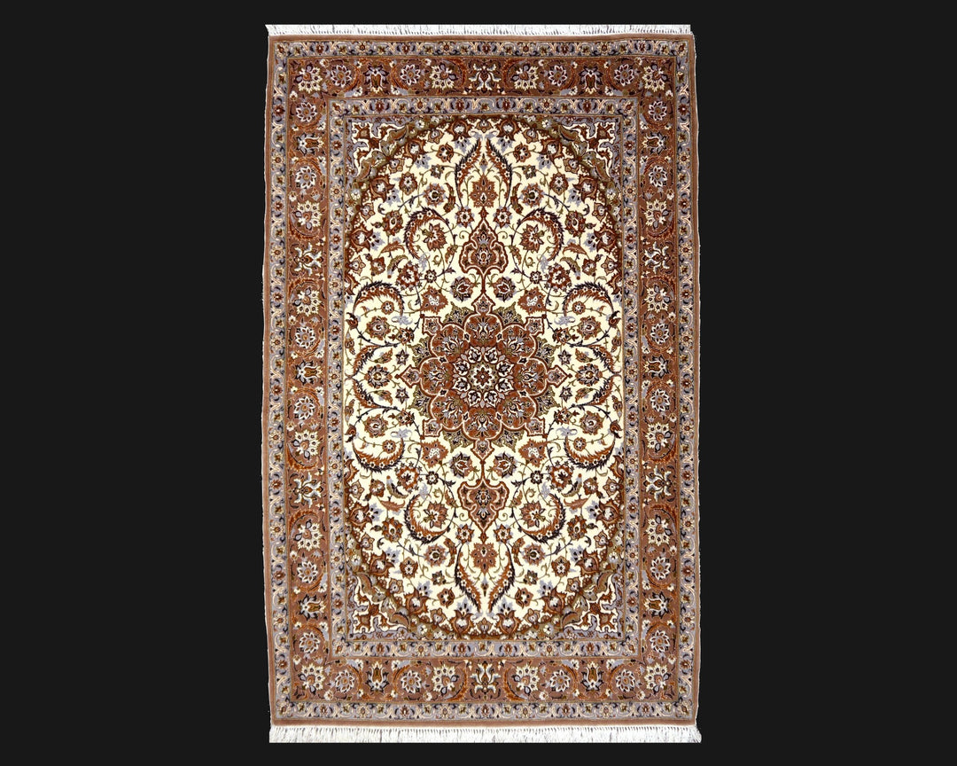 Discover the exquisite Isfahan Persian rug that exudes the highest Luxury through its masterful craftsmanship and noble materials.  Living or dining room, bedroom. 14427