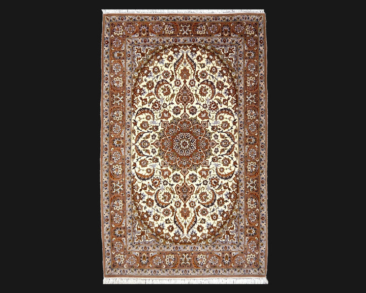 Discover the exquisite Isfahan Persian rug that exudes the highest Luxury through its masterful craftsmanship and noble materials.  Living or dining room, bedroom. 14427
