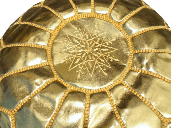 15167 Moroccan Pouf Gold Footstool Ottoman Lounge Furniture