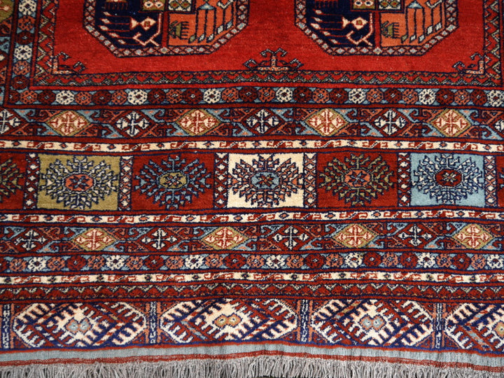 14465 Ersari Rug Afghan vintage 9.6 x 7 ft hand knotted wool