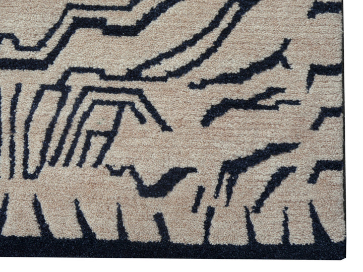 15692 Tibetan Tiger Rug 6 x 3 ft Beige Charcoal