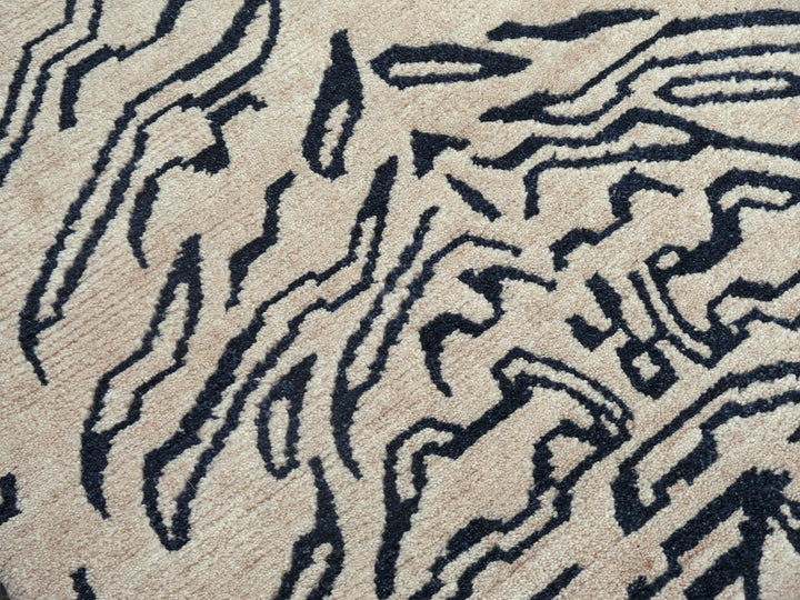 15692 Tibetan Tiger Rug 6 x 3 ft Beige Charcoal