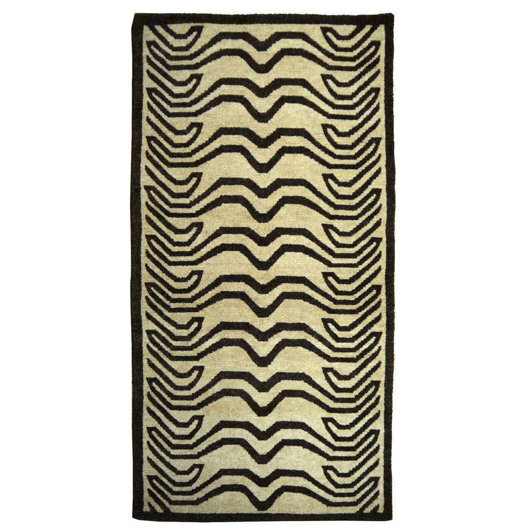 15696 Tibetan Tiger Rug 6 x 3 ft beige brown