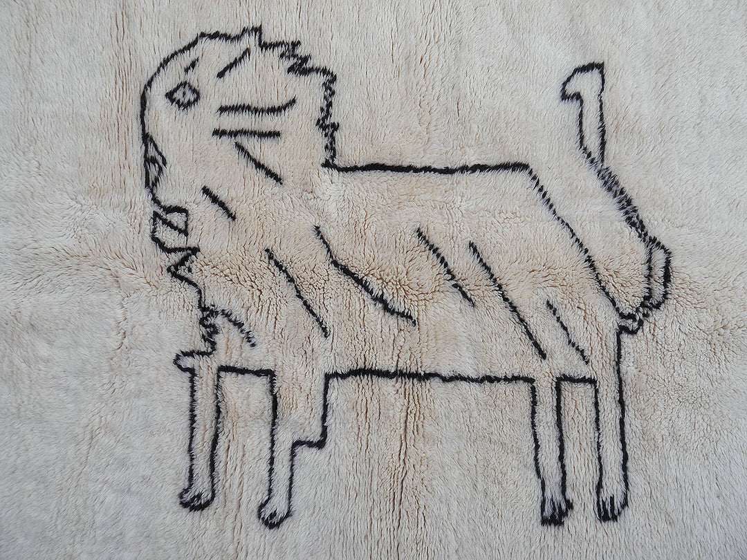 Beni Ourain Mirt Lion rug 6.3 x 4.0 ft / 187 x 122 cm