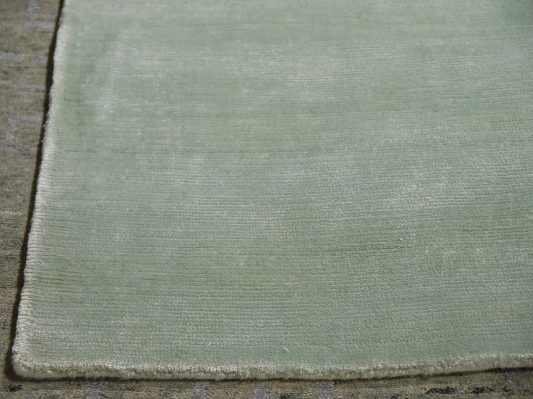 Light Green Perfect Plains Rug Ice Water hand-knotted Bamboo Silk