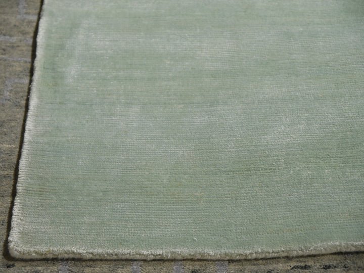 Light Green Perfect Plains Rug Ice Water hand-knotted Bamboo Silk