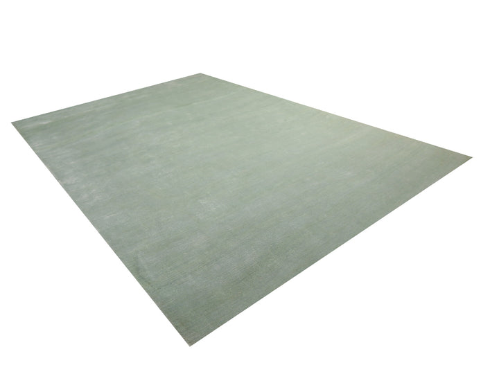 Light Green Perfect Plains Rug Ice Water hand-knotted Bamboo Silk