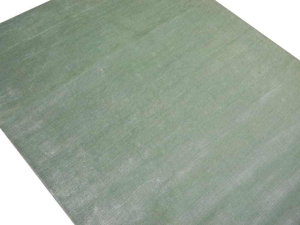Light Green Perfect Plains Rug Ice Water hand-knotted Bamboo Silk