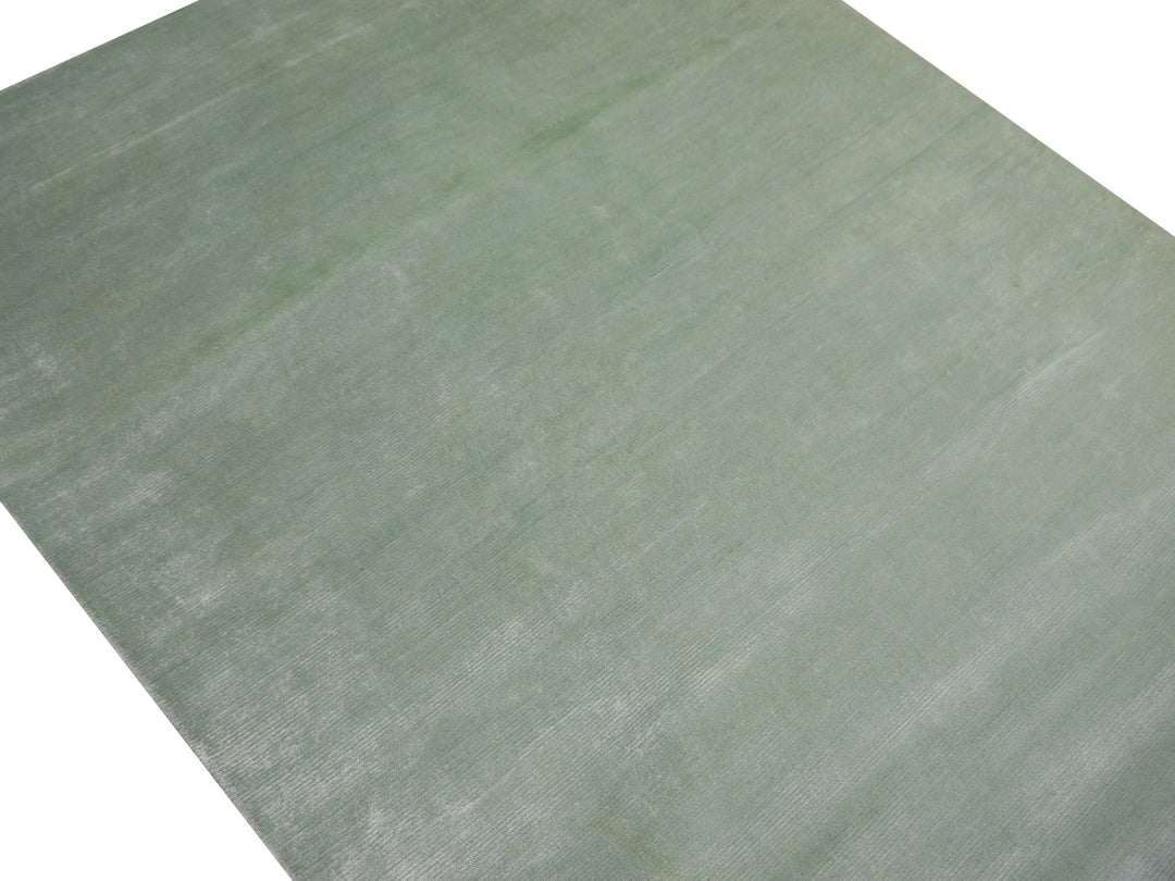 Light Green Perfect Plains Rug Ice Water hand-knotted Bamboo Silk
