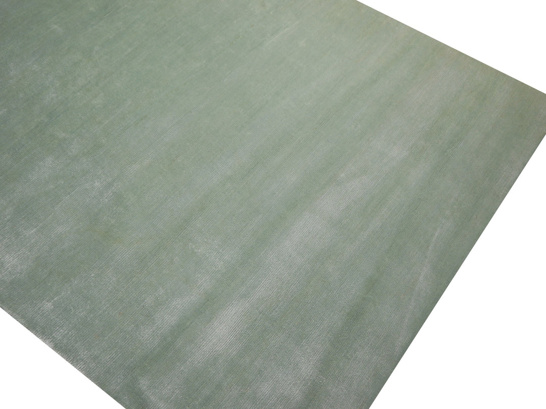 Light Green Perfect Plains Rug Ice Water hand-knotted Bamboo Silk