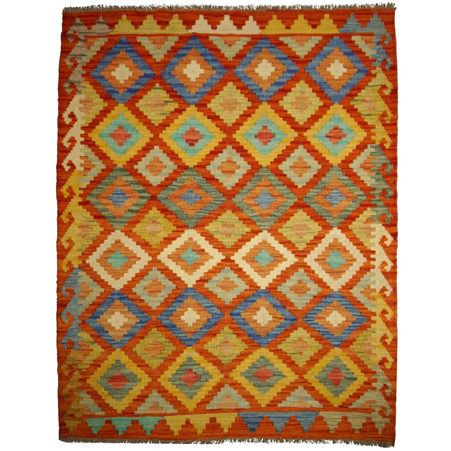 15990 Kilim rug 4.6 x 3.4 ft hand woven wool