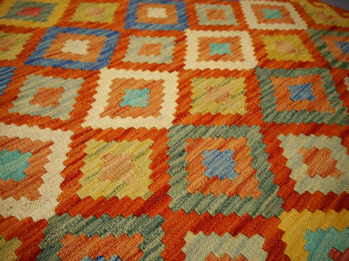15990 Kilim rug 4.6 x 3.4 ft hand woven wool