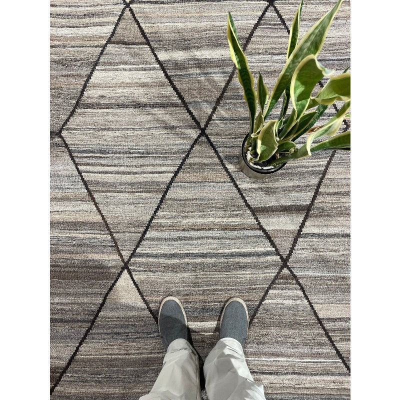 Kilim Rug 6.9 x 4.3 ft neutral hand-woven flatweave