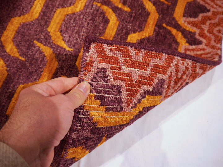 Tibetan Tiger Rug 6 x 3 ft hand-knotted Exclusive Tibetan Tiger rug, hand-knotted silk and wool.