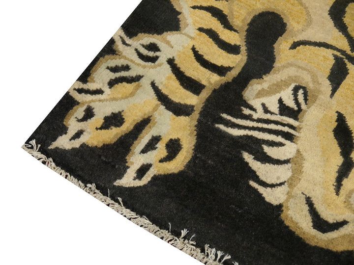 16447 Tibetan Tiger Rug 6 x 3 ft hand knotted - Djoharian Design