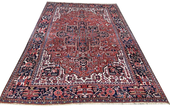 Antique Heriz Rug Muted 8 x 12 ft hand knotted Antique, stunning Heriz Azeri rug - Beautiful quality and colors.