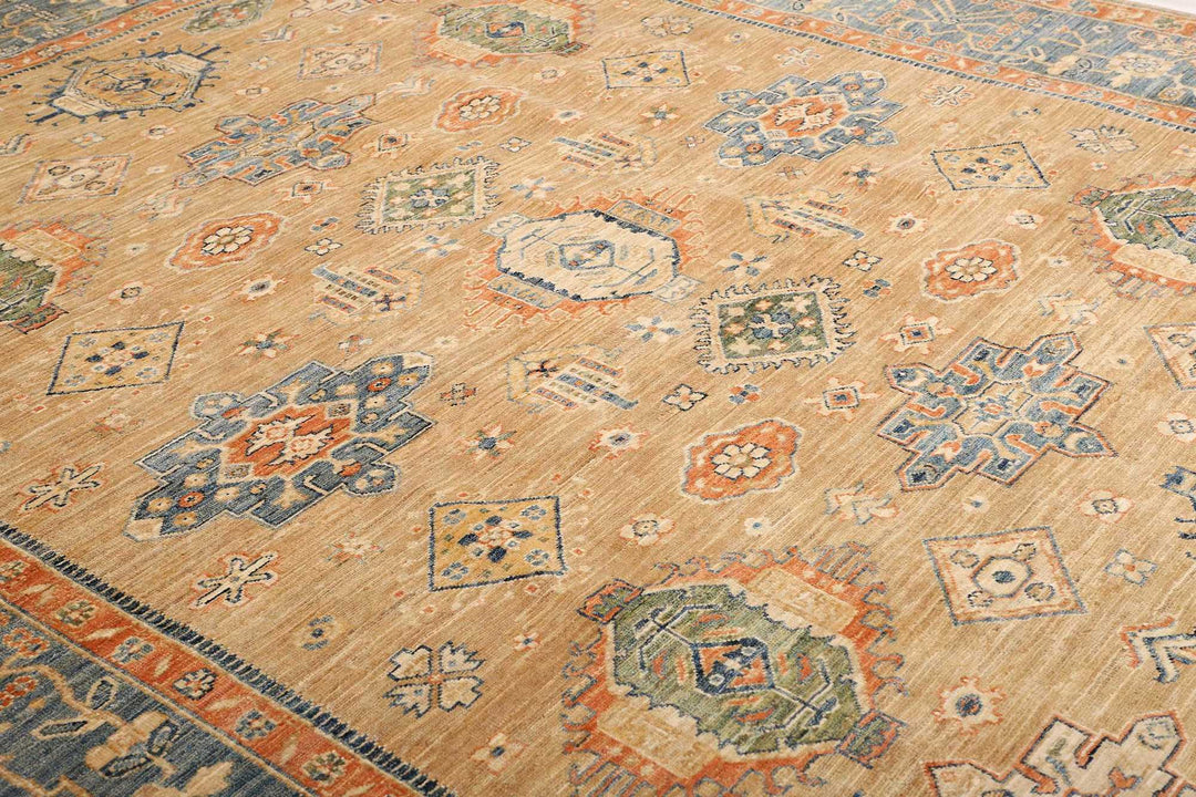 Afghan Ziegler rug 8x10 ft - 250 x 300 cm in a subtle pattern and design - ideal for the living room or dining room.