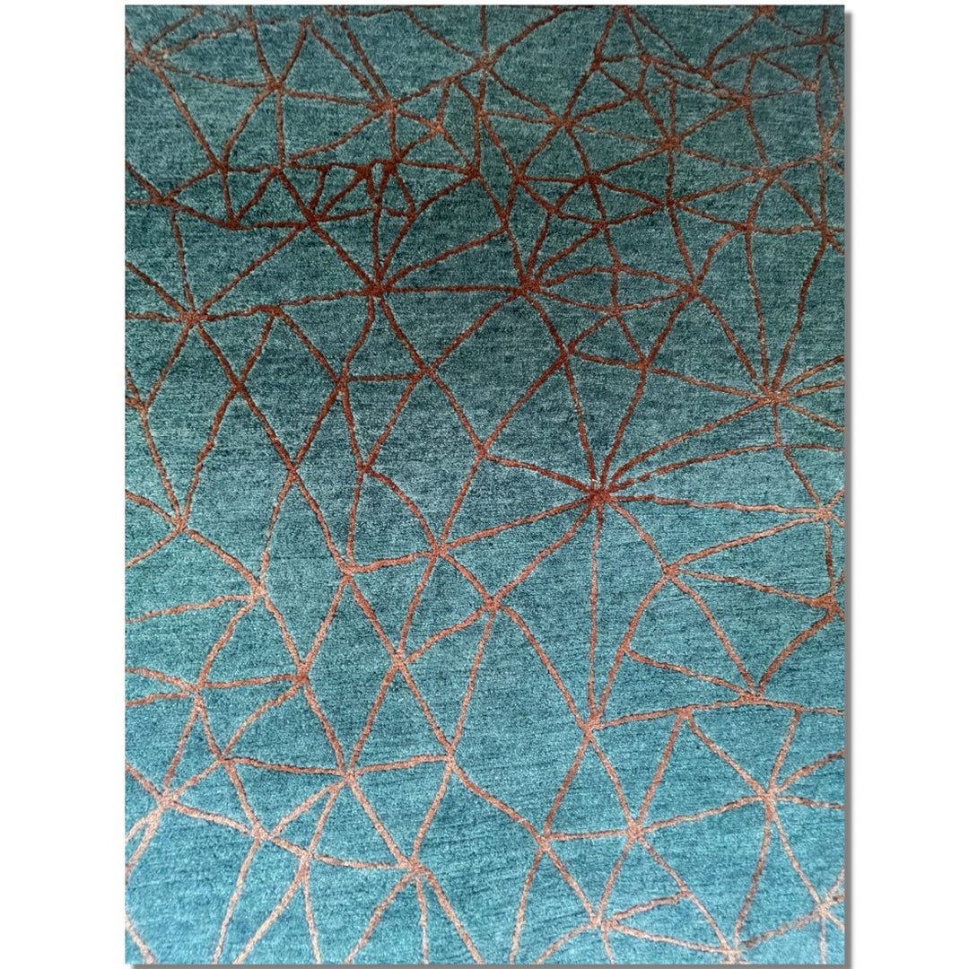 Makalu Design Rug Domus 6 x 4 ft MD 393 VEG LS for living room, dining room, bedroom - 180 x 120 cm Hand-knotted designer rug - our luxury quality rugs are not tufted or hand loomed. They are all hand knotted with finest materials.