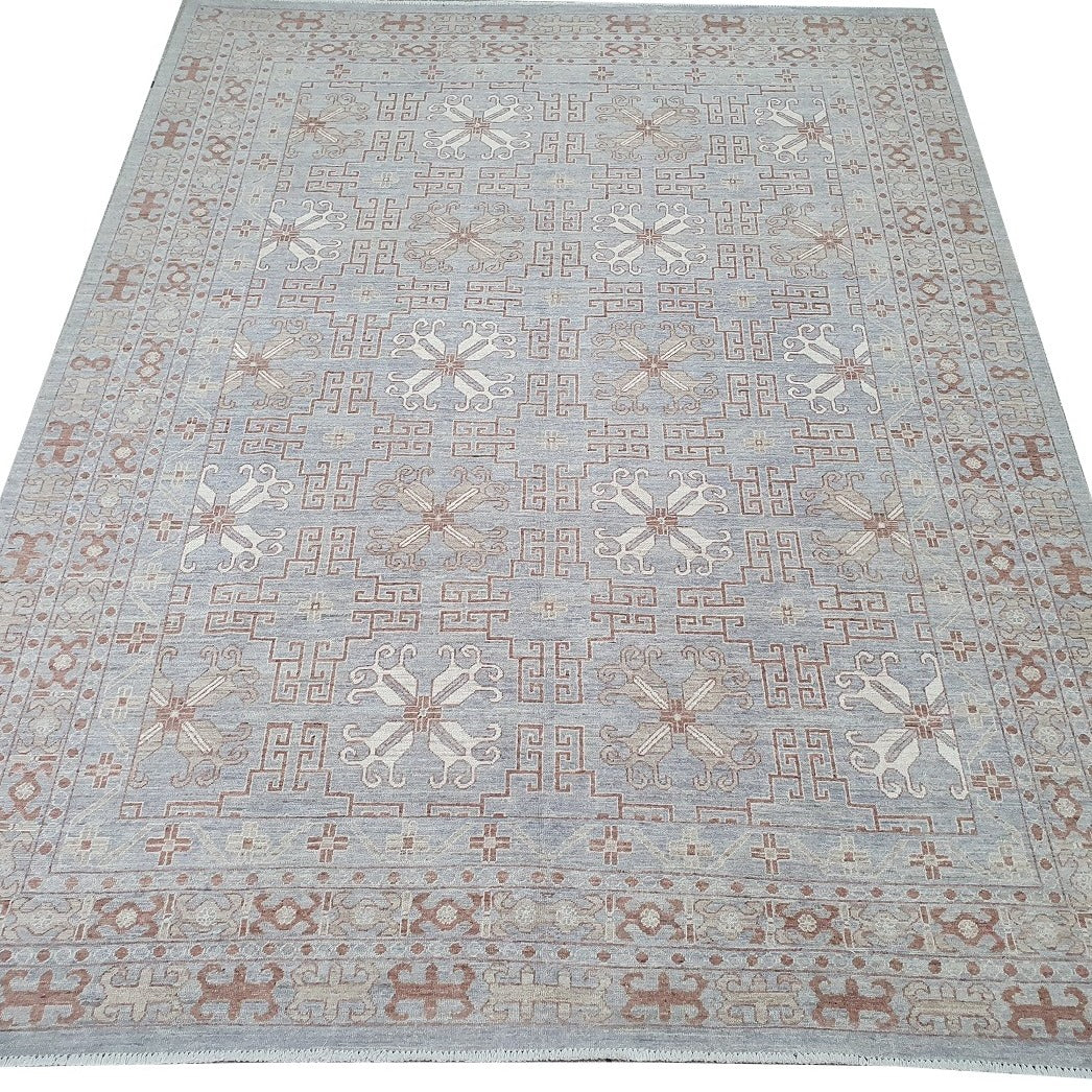 Khotan Samarkand rug 11.5 x 8.9 ft wool hand-knotted