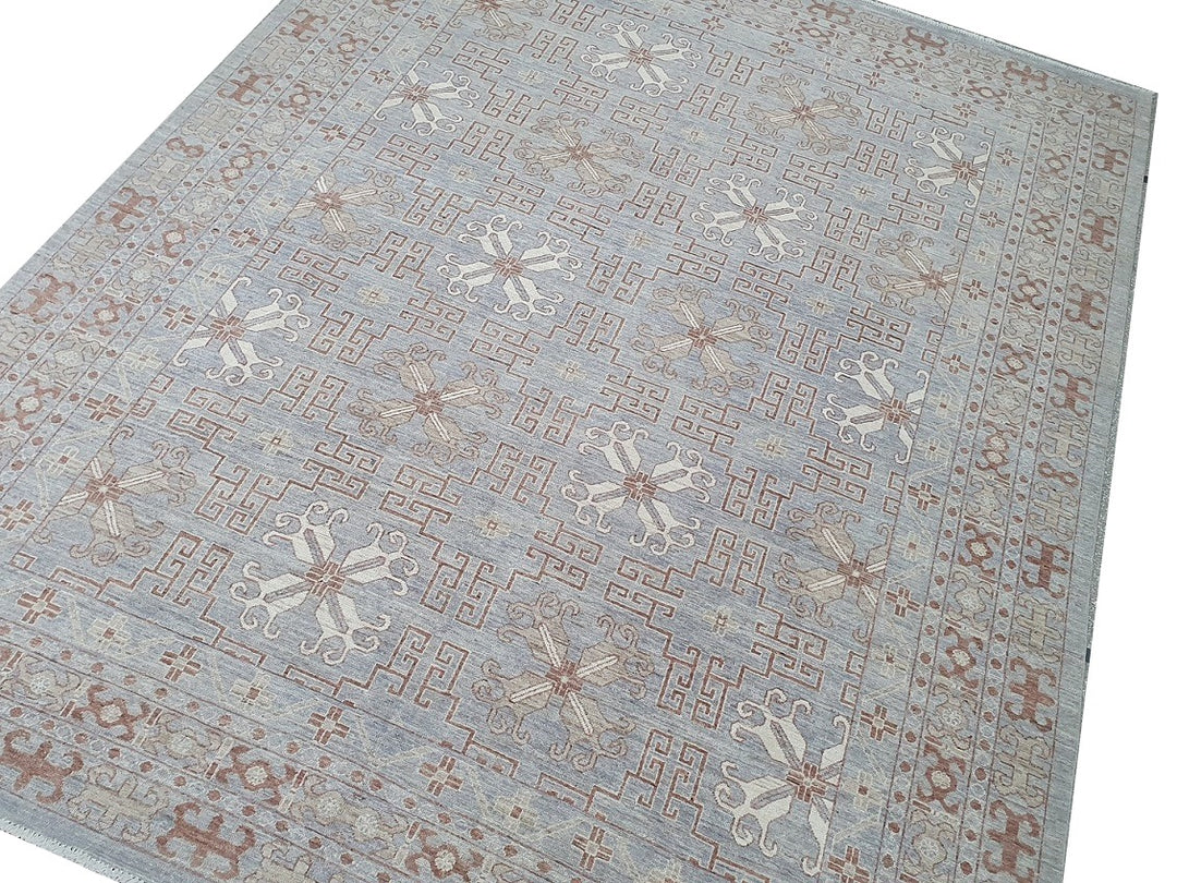 Khotan Samarkand rug 11.5 x 8.9 ft wool hand-knotted