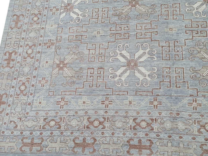 Khotan Samarkand rug 11.5 x 8.9 ft wool hand-knotted