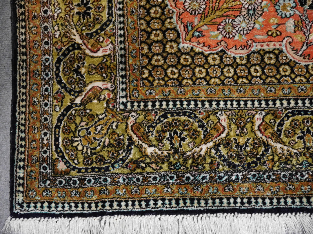 Qum Silk rug Persian Ghom Carpet hand-knotted 14780 Teppich Seide  Tapis soie