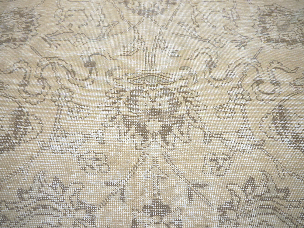 Ziegler Tabriz Persian Rug vintage with antique Design 8x10 beige 16288