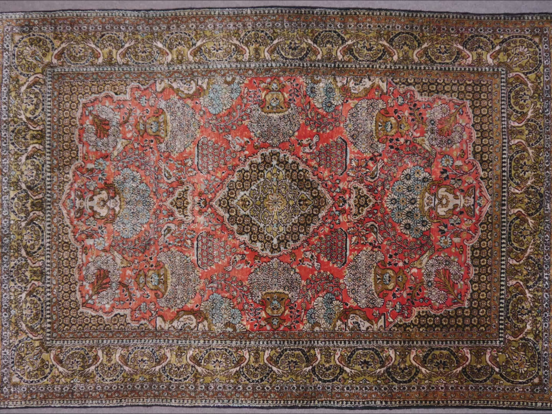 Qum Silk rug Persian Ghom Carpet hand-knotted 14780 Teppich Seide  Tapis soie