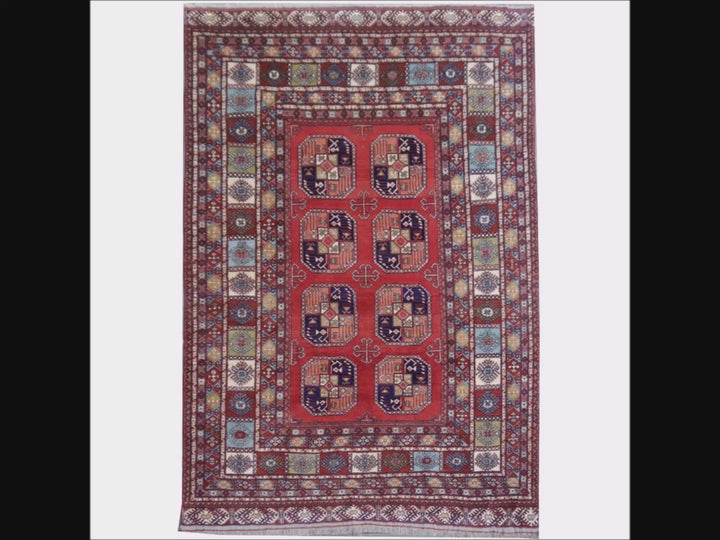 Ersari Rug Afghan vintage 9.6 x 7 ft hand knotted wool. Ersari Teppich vintage Wolle. Ersari tapis ancien laine.