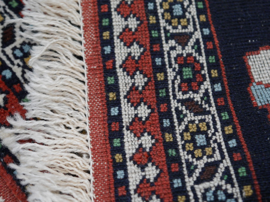 Heriz Serapi vintage rug 7 x 10 ft Brown Black Green Beige