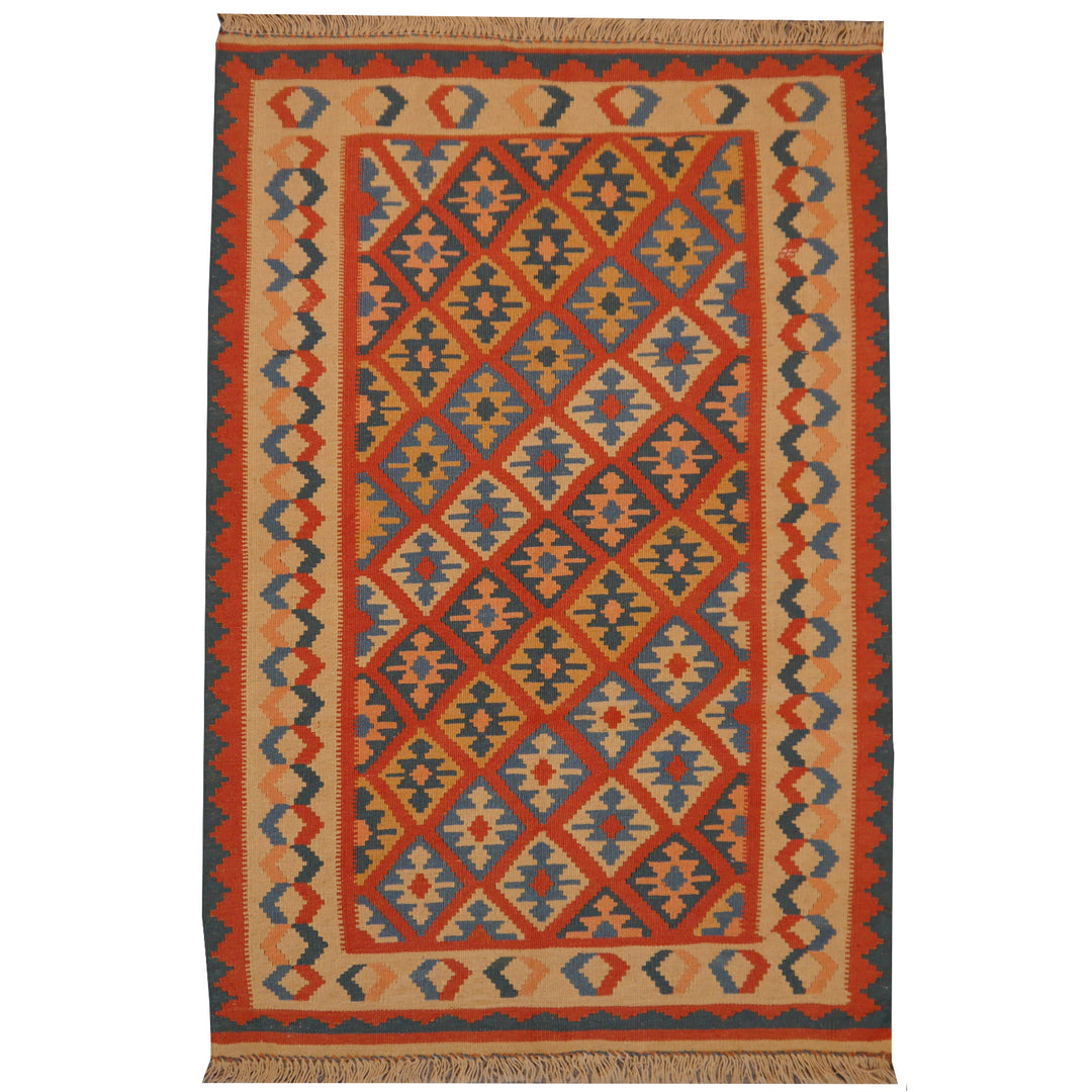 Kilim Qashqai rug 4 x 2.6 ft / 120 x 80 cm hand-woven flatweave wool
Kilim Rug from the Tribes of the Zagros Mountains