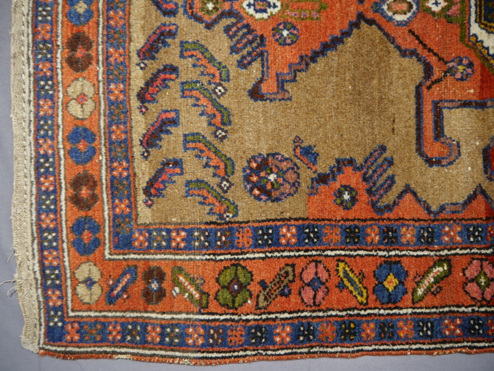 Tapis vintage usé à la perfection 6 x 4 pi 15373