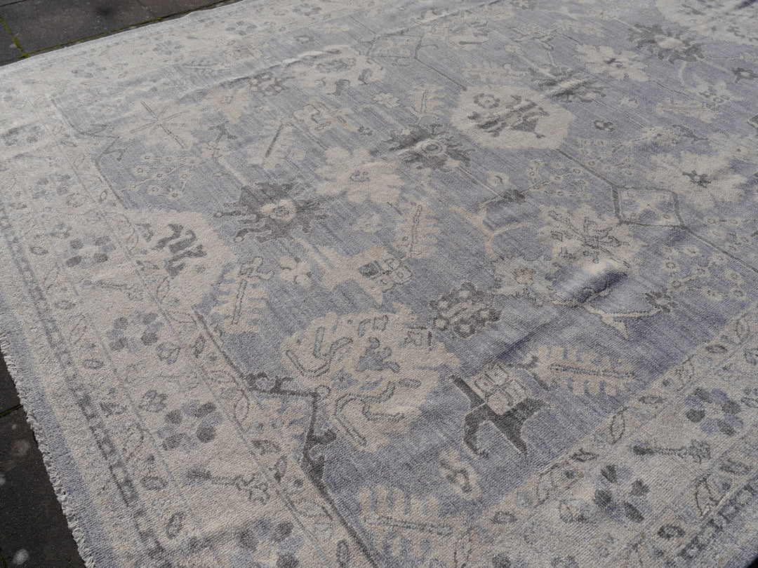 Khotan Teppich Ziegler 250x300 Grau Beige Blau Wolle 300 x 250 cm für Wohnzimmer, Esszimmer, Schlafzimmer. Djoharian Collection 15533.