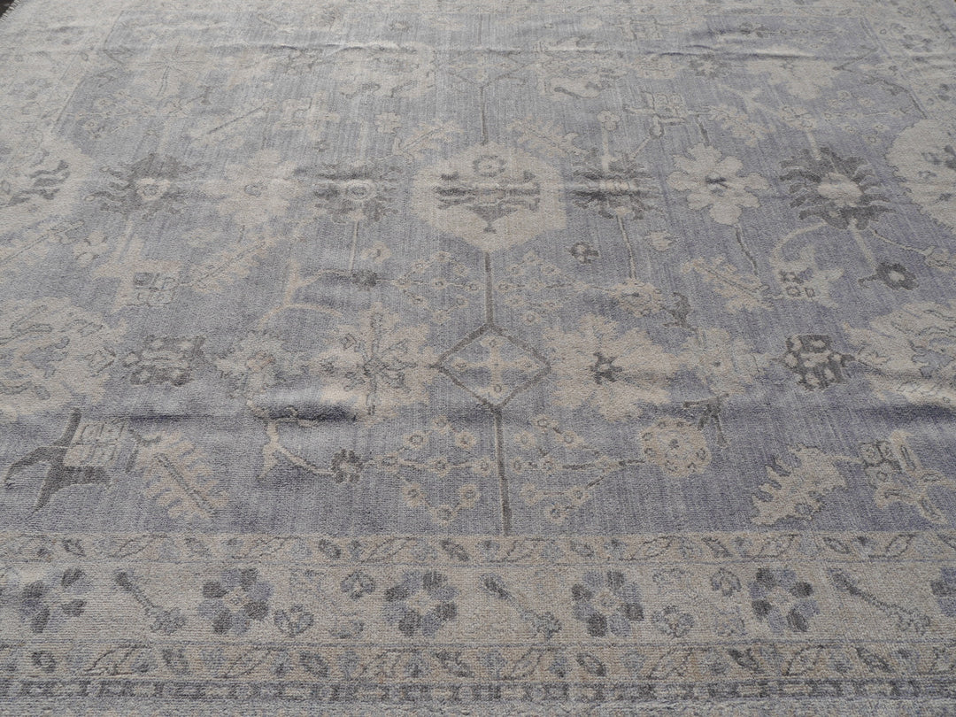 Khotan Teppich Ziegler 250x300 Grau Beige Blau Wolle 300 x 250 cm für Wohnzimmer, Esszimmer, Schlafzimmer. Djoharian Collection 15533.