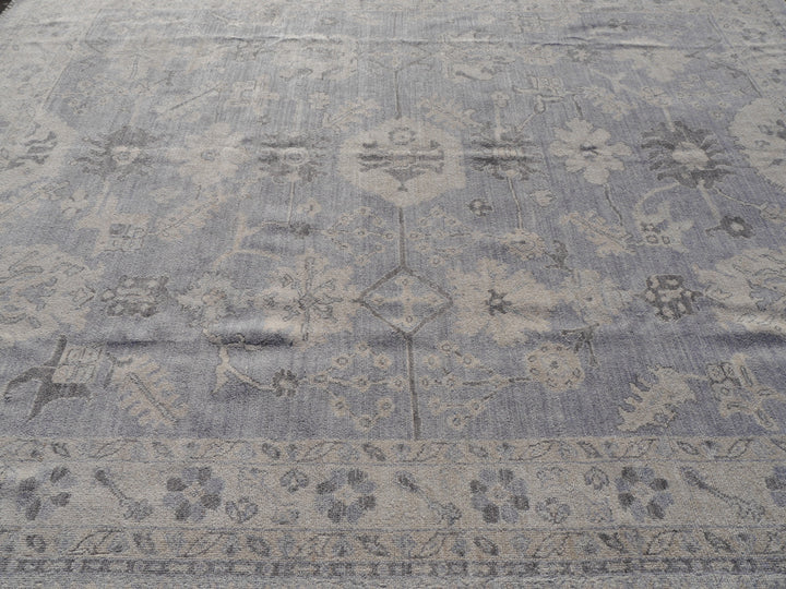 Khotan Teppich Ziegler 250x300 Grau Beige Blau Wolle 300 x 250 cm für Wohnzimmer, Esszimmer, Schlafzimmer. Djoharian Collection 15533.