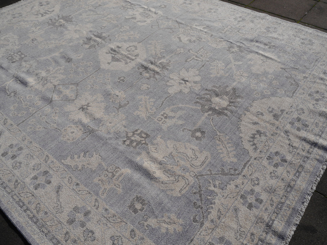 Khotan Teppich Ziegler 250x300 Grau Beige Blau Wolle 300 x 250 cm für Wohnzimmer, Esszimmer, Schlafzimmer. Djoharian Collection 15533.