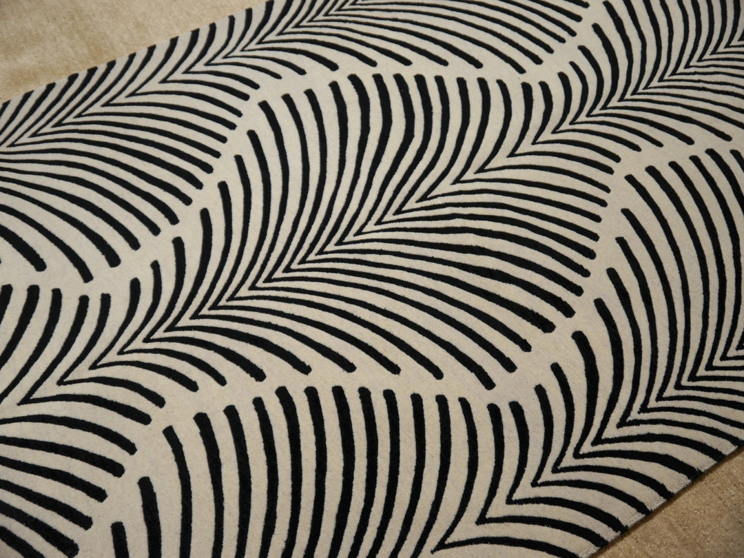 Art Deco Design Zebra Rug hand-knotted wool