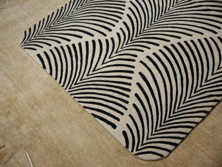 Art Deco Design Zebra Rug hand-knotted wool