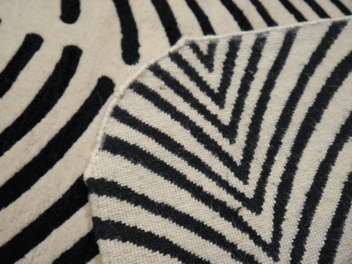 Art Deco Design Zebra Rug hand-knotted wool