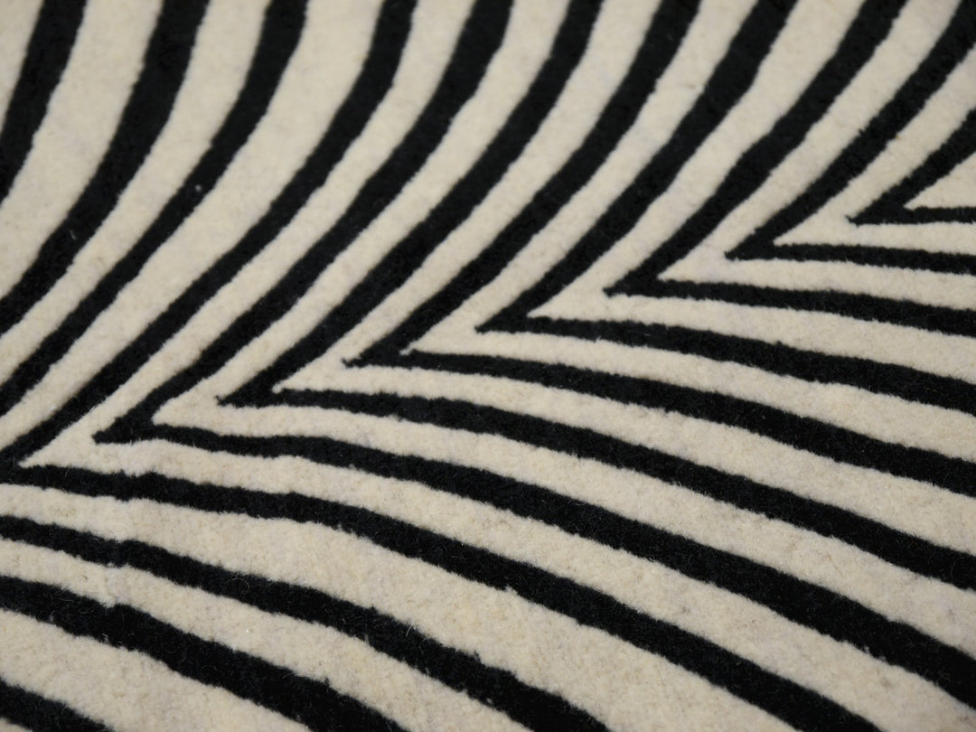 Art Deco Design Zebra Rug hand-knotted wool