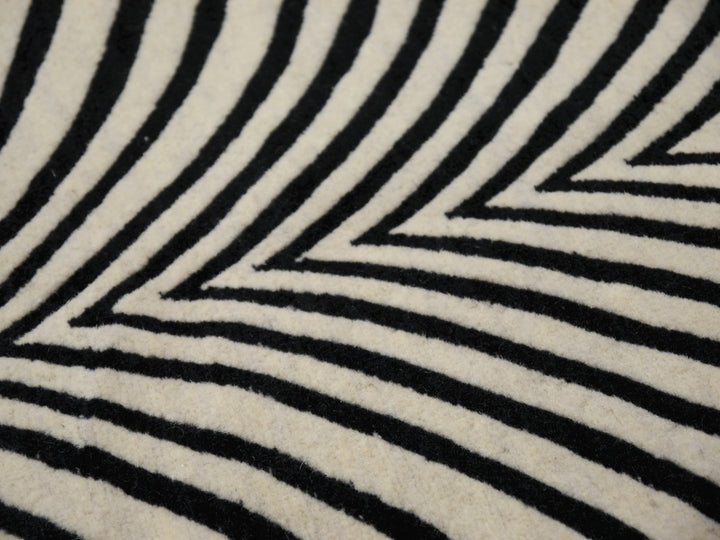Art Deco Design Zebra Rug hand-knotted wool
