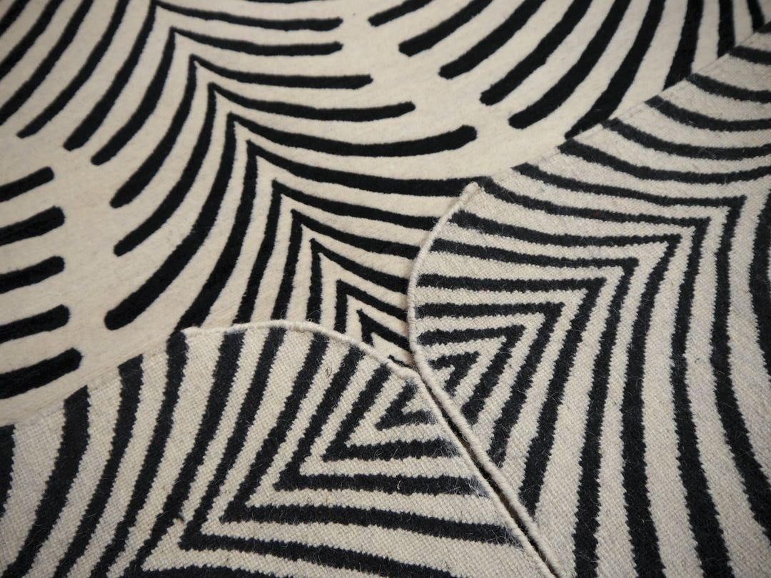 Art Deco Design Zebra Rug hand-knotted wool